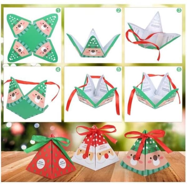 Presentask - Ej specificerad - Triangel - Röd, Grön, Vit - 30 stycken - Barn/Unisex