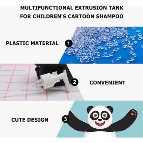 300 ml Söt Panda Tvåldispenser Flaskor Pump Tomma Påfyllningsbara Flaskor för Barn Flytande Tvål Schampo Lotioner Handdispensrar Kök Badrum