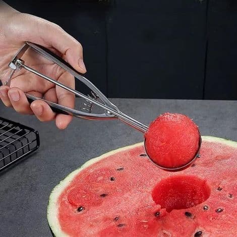 3-delt iskremscoop i rustfritt stål med utløser for melonscoops, bakverk og kjeks, 4/5/6 cm