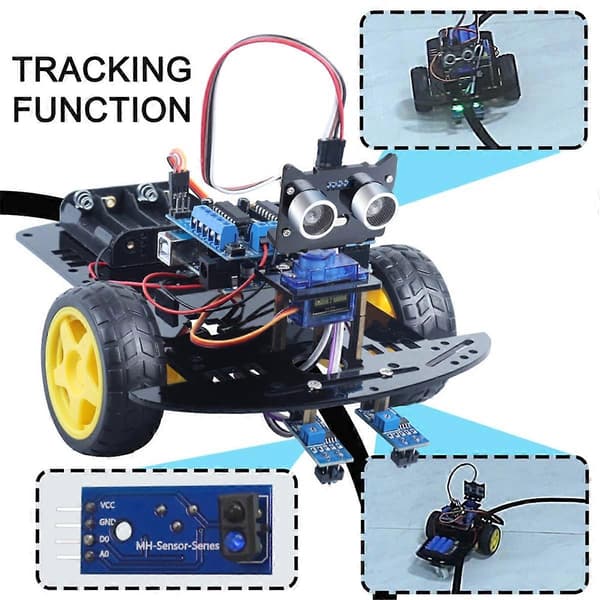 2WD Robotbilsett for programmeringsprosjekt