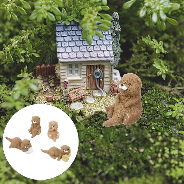 8 st Miniatyrfigurer Landskap Utter Prydnader Små Utter Dekorationer Utter Dekor