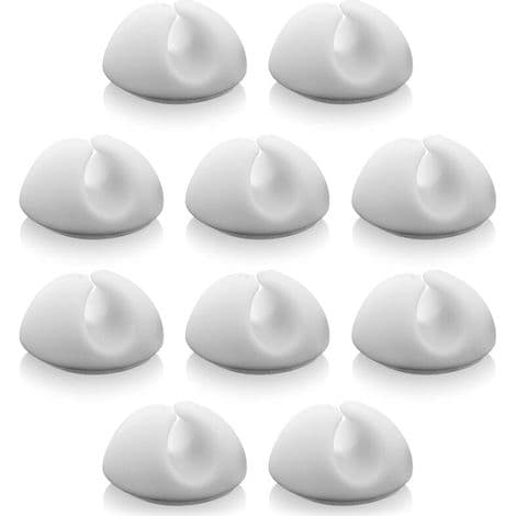 10x kabelbindere, kabelstyring, kabelorganisator til kabler op til 8 mm, hvid
