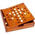 Træ Solitaire Brætspil - Klassisk - Kognitive Dam - Hovedfarve: Hvid