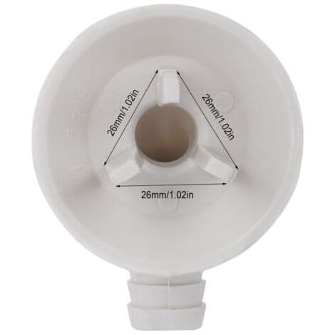 Dräneringsmunstycke för bärbar luftkonditionering. PP-material. 26 mm anslutning. Effektiv dränering av kondensvatten.