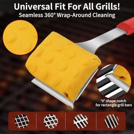 Grillrensebørste med skraber og dampfunktion, sikker rensebørste til grill, rustfri stålgitter osv.