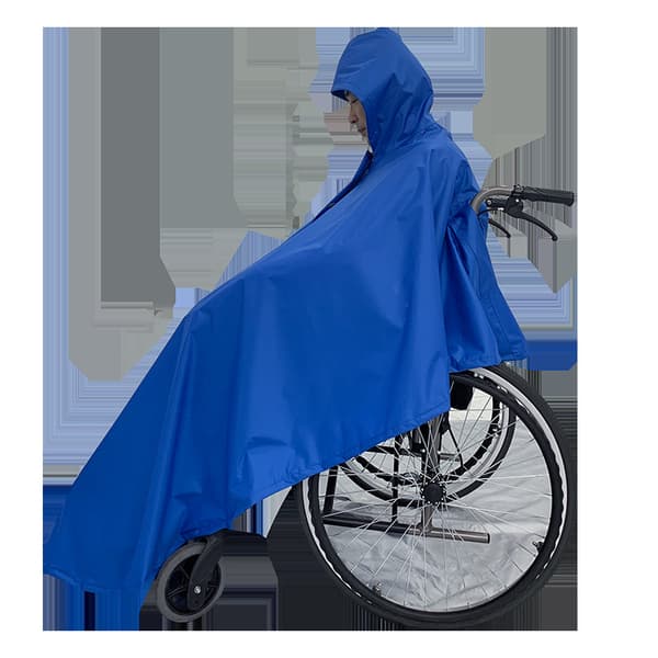 Vedenpitävä ponchosuoja pyörätuoleille, sininen