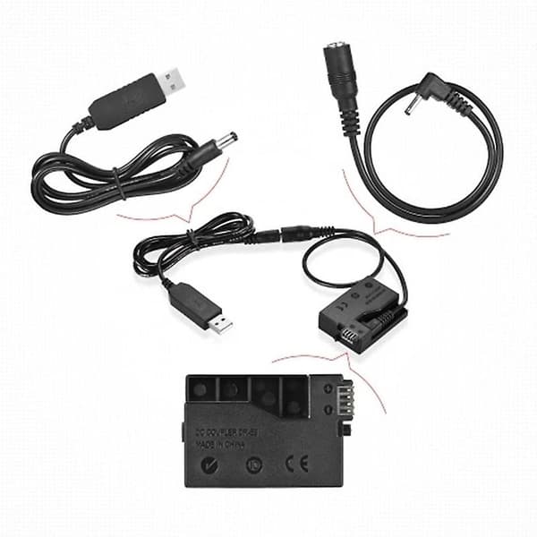 -E8 Dummy-akku DC-virtapankin USB-sovitinkaapelilla, korvaa LP-E8:n malleissa 550D, 600D, 650D, 700D