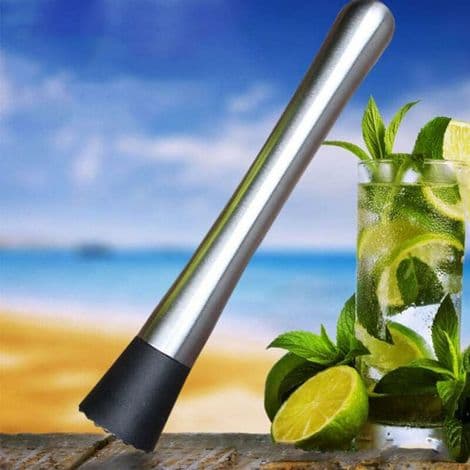 Rörpinne, Vinrörpinne, Muddler i rostfritt stål, 21 cm Cocktailmuddler i rostfritt stål