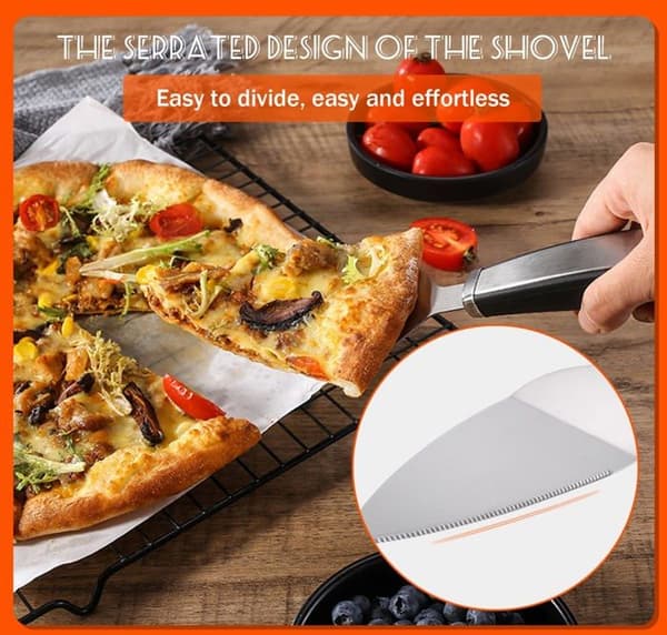 Pizzaskærersæt - BEIJIYI - Professionel - Rustfrit stål - Pizzaspade - 10 emballageposer
