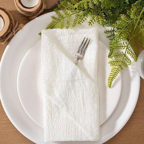 Sæt med 6 vaskbare linnedservietter til bryllupper, babyshower eller særlige begivenheder.