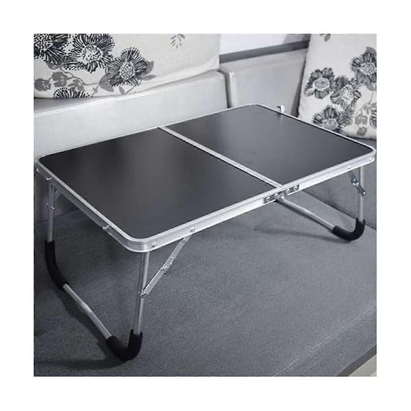 Bärbart Multifunktionellt Bärbart Picknickställ Laptopbord för Utomhuscamping Svart