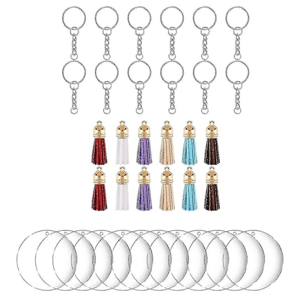 Akryl Nyckelring Blank Transparent Nyckelring Lämplig För Vinyl Kit