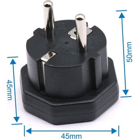 US/JP/CA hanstik til EU/DE/FR/IT/ES hunstik, US/CA/JP hanstik til elektroniske enheder, 2-polet EU hunadapter (3 stk., sort)
