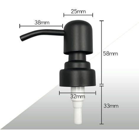 3-delt erstatningspumpesett, såpepumpe i rustfritt stål, pumpehode for såpedispenser, erstatningspumpe for såpedispenser, for flytende flaske