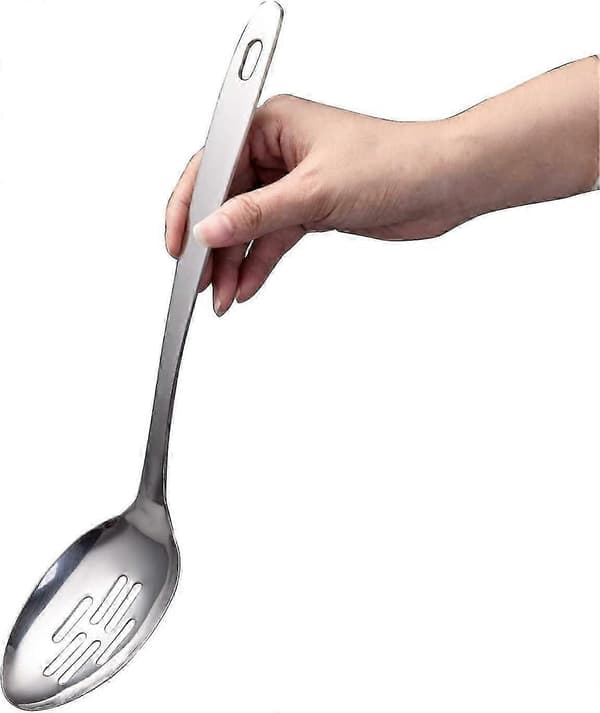 Sleiv med hull, rustfritt stål, kjøkkenserveringsskje, 32,5 cm