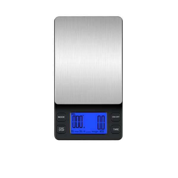Mini digitalvægt kaffevægt genopladelig 2 kg/0,1 g Sort