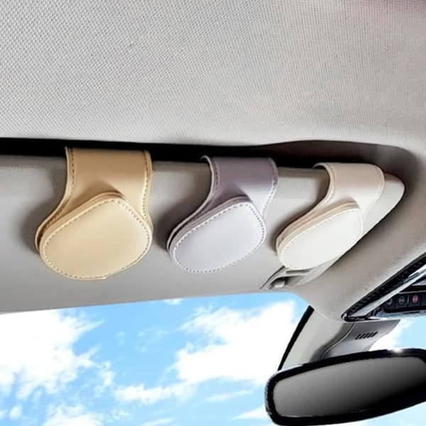 Bilbrilleholder, bilbrilleetui opbevaring, solbrilleholder Beige