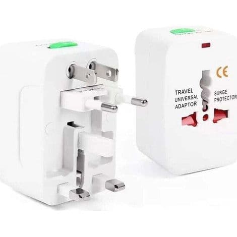Universal pluggadapter, internasjonal adapter for Frankrike, Storbritannia, USA, Canada, Australia og andre land, reiselader med flere porter
