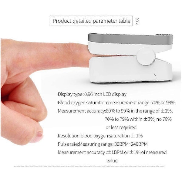 Fingerklämma Blodsockermätare Smart Portabelt Blodsocker Testkit för Äldre Hemanvändare Resenärer Walkbee