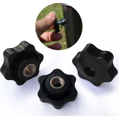 M8-10 Stjärnmutter Spännknopp Pack, Räfflad Gängad Spännknopp, M8 Spännmutter, Stjärnhuvud Spännmutter Knopp, för Mekanik, Möbler, Elektronik E