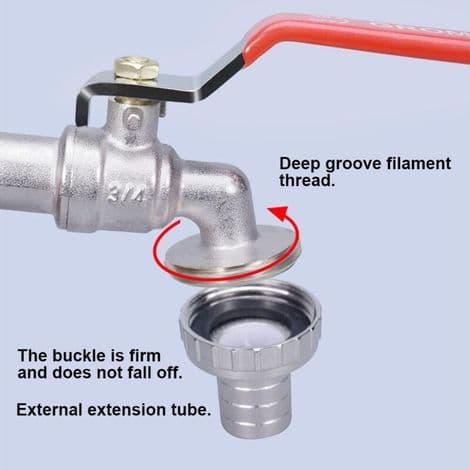 3/4\" gjenget tankadapter, 1000L regnvannsoppsamlingstapp, utløpskran, ventil, hageslangekran