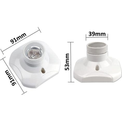 Sæt med 6 E27 skruefatninger til loft, AC 220-240V, fatningsholder til LED-pærer, E27 loftslampebase