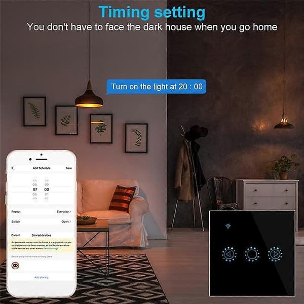 Tuya Smart Life LED Dimmer Switch WiFi Smart Light Touch Switch Dimning Kompatibel för Hem EU-kontakt