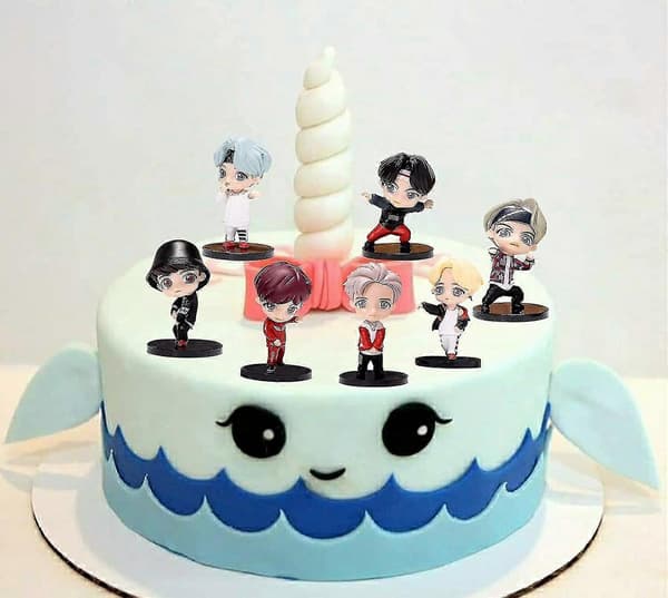 7 stk. Bts Kagepynt Ding Posit Figurer Sæt af Act Legetøj Kagepynt til Bts - - #YoGu