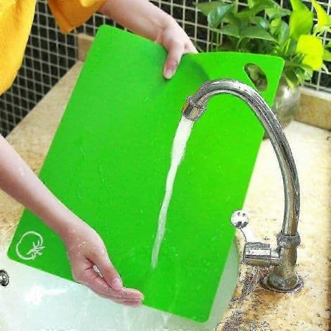 6-delad skärbräda extra tjock plast halkfri med matikon