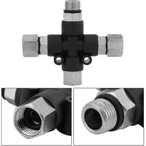 Ruiskumaalausletkun sovitin - Letkusovitin - 1/8\" BSP-liitin - 3 ulostuloa