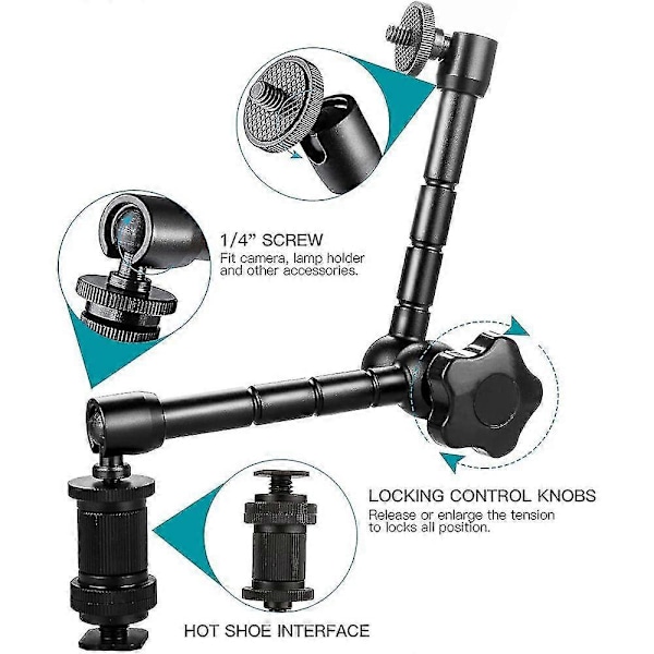 Magic Arm Friktionsarm Kamera L Fäste Kamerabomarm Small Rig