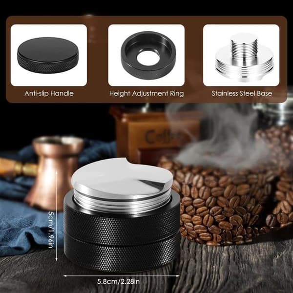 58 mm kaffedispenser, 58 mm espresso-stamper i stål, kaffedispenseringsværktøj med justerbar højde