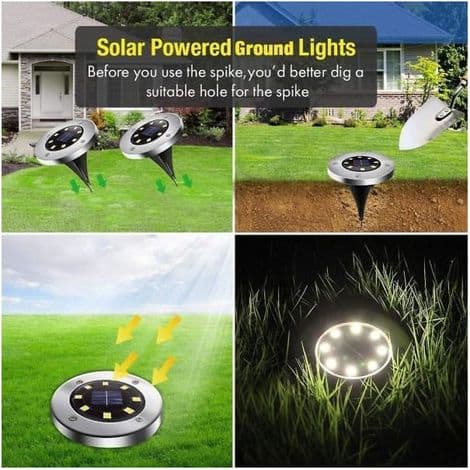 8 LED hagelampe, IP65 (8 varmhvite LED-er) - WELLNGS