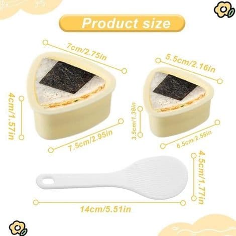 2-delt Onigiri Formsett, Onigiri Maker, Sushi Form, Risform, Non-Stick Sushi Former for Matlaging, Barnas DIY Lunsj