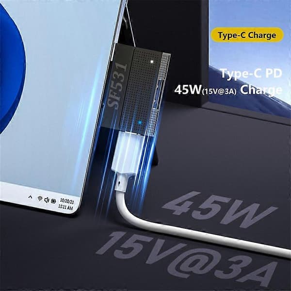 Typ A SF531 För Microsoft Surface Tablet Laptop USB3.1 Adapter 40-pin Converter Stödjer Laddning