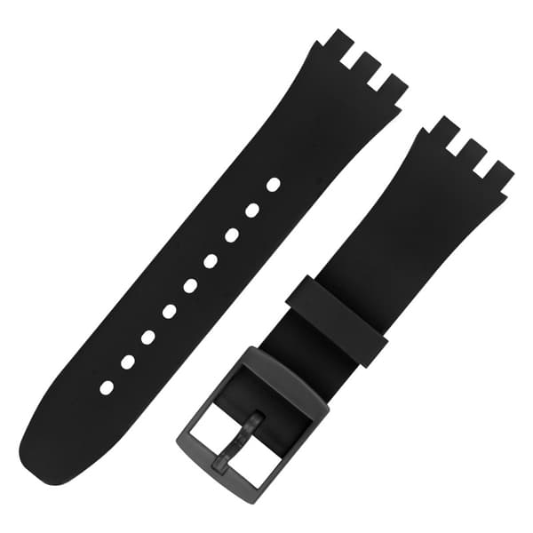 Premium silikone Swatch urrem udskiftning sort 17 mm