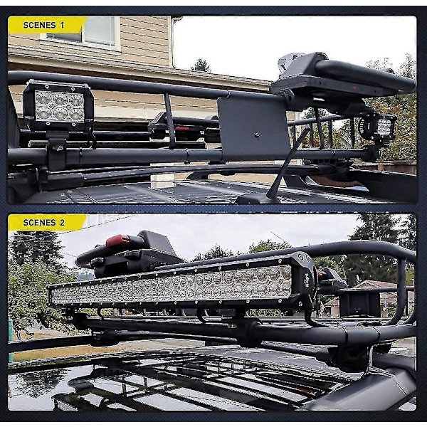 2 st LED-ljusramp Horisontell rörklämma Monteringssats Passar På 0,75\" 1\" 1,25\" Stötfångare Takräcken Störtburar För Atv Utv Och Lastbilar