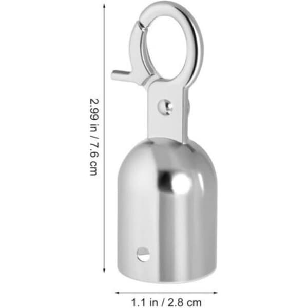 Repändar med karbinhake - PZCC - 7,6 x 2,8 cm - Rostfritt stål - 2-pack - Silver