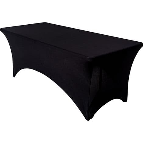 Sort strækdug, 152x76x76 cm (5FT), til arrangementer
