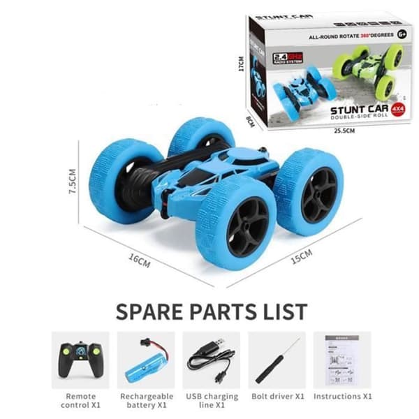 Fjernstyrt bil - 4WD RC - 360° rotasjon - Merke - Modell - Oppladbare LED-lys