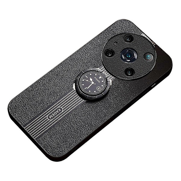 KADEM Fodral till Honor Magic4 Pro 5G Mobiltelefon Läder+Akryl+TPU Ring Ställ Skydd