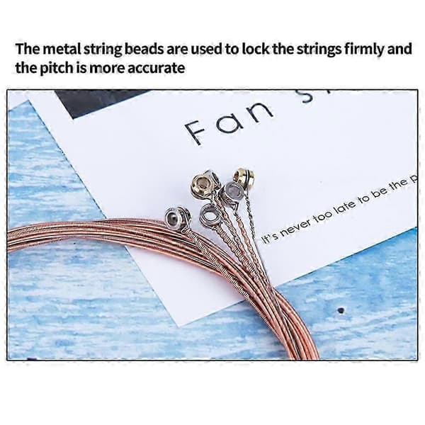 6 st/set Akustisk Gitarr Sträng Ersättning Stålsträng för Musikinstrument Elbas Gitarr Tillbehör bs