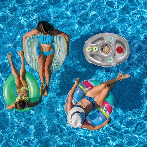 Oppustelig Drikkeholder til Pools og Badekar – Flydende Madbakke, et Ideelt Tilbehør til Sommerpools
