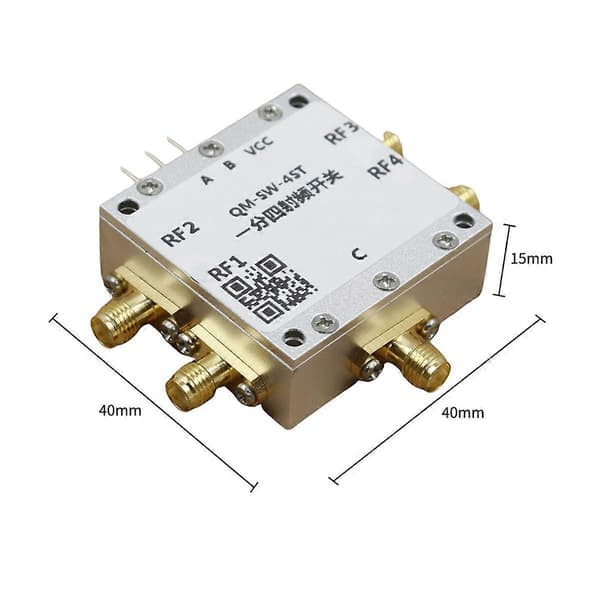 0.1-6GHz RF-bryter SP4T RF-bryter Høy isolasjon 1/4 Mikrobølge Elektronisk bryter RF-bryter