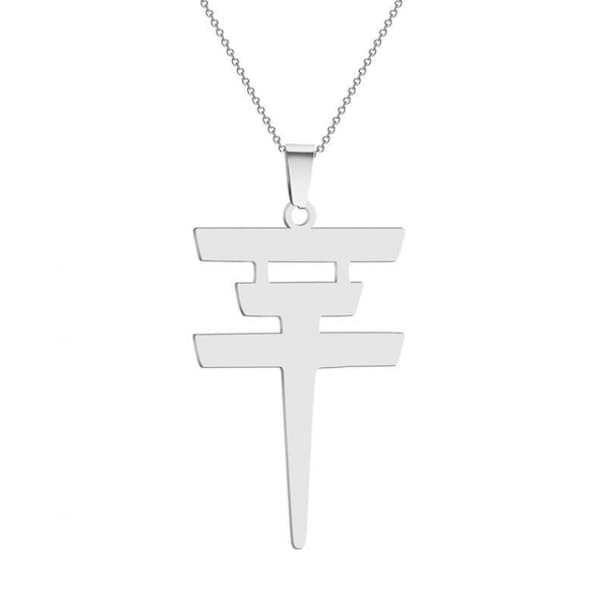 (Sølv) Halskjede i rustfritt stål Tokio Hotel Logo Anheng Bill Kaulitz