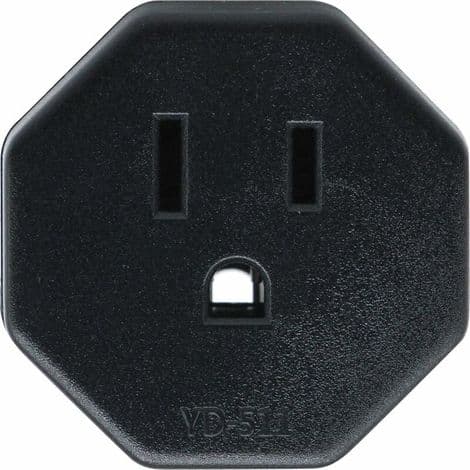 US/JP/CA hanstik til EU/DE/FR/IT/ES hunstik, US/CA/JP hanstik til elektroniske enheder, 2-polet EU hunadapter (3 stk., sort)