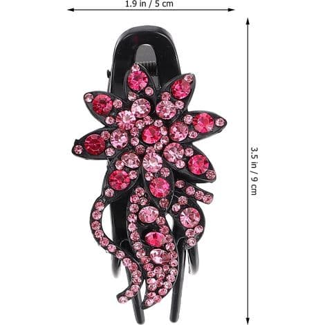 Pieces punaiset glitter-koristeiset hiusklipsit, elegantti klipsi