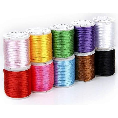 10 tråde 2 mm nylontråd til håndstrik og perler (tilfældig farve)