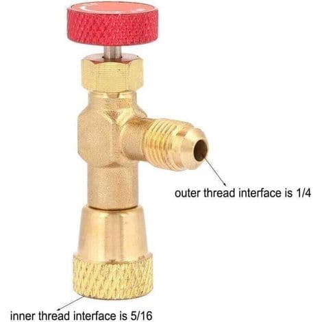 Flowkontroladapter til R410A med 1/4\"–5/16\" messingkugleventil - ULISEM