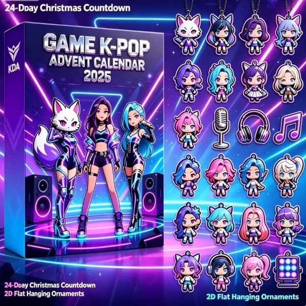 Spil K-POP Julekalender 2026, 24-dages nedtælling til jul med 2D flade karakterophæng